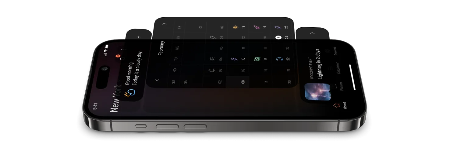 Photo Expert calendar screens on iPhone